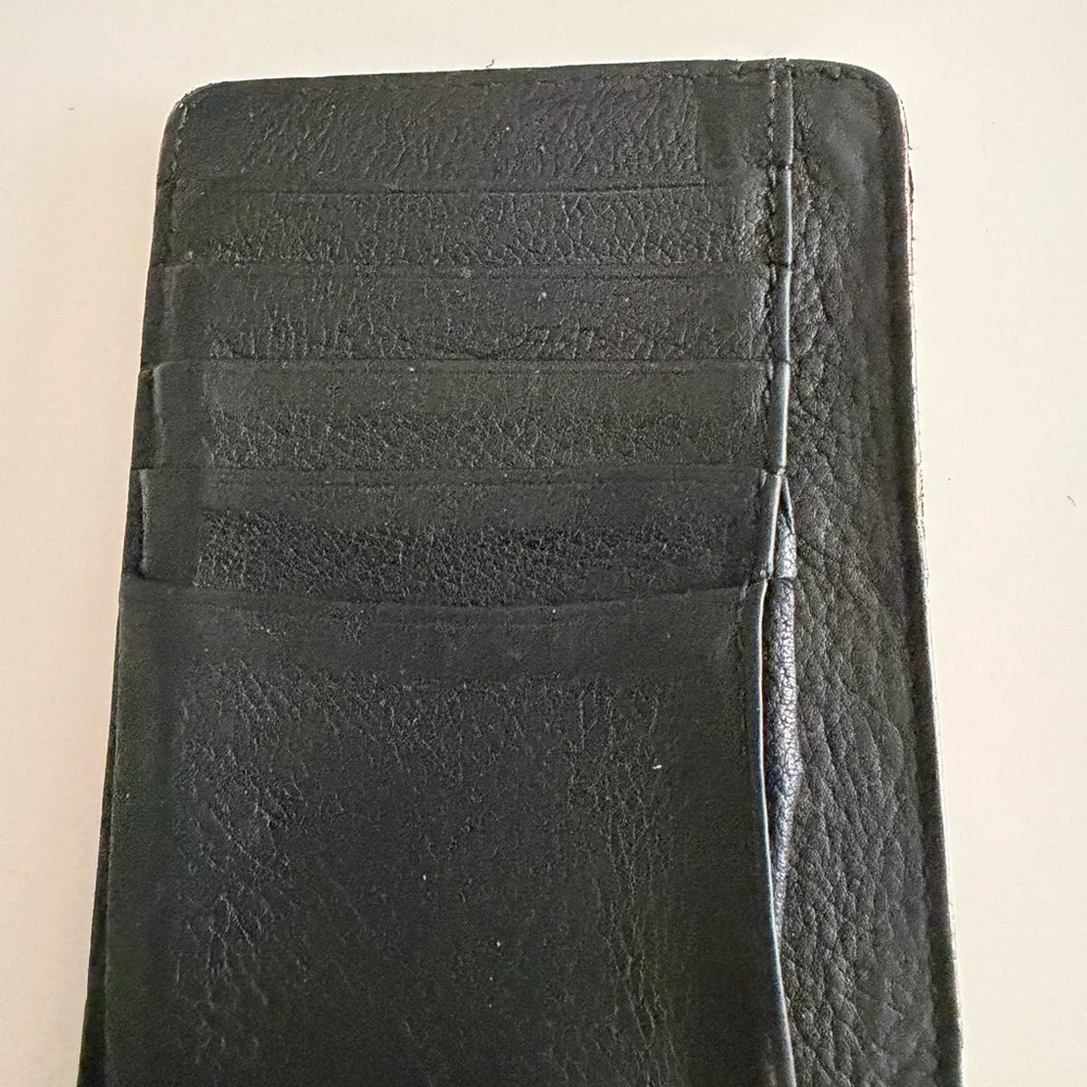 Black Leather C ard Holder  Wallet CengizPake Slim Minimalist Credit Card Case
